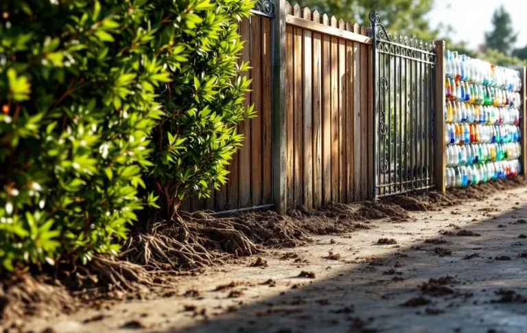 Différentes options de clôture, incluant des panneaux en bois, en métal et en haie.