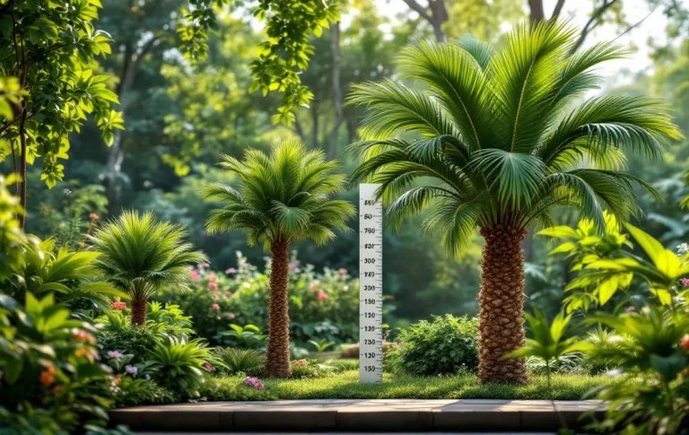 Palmier Trachycarpus en pleine croissance avec son feuillage vert et sa tige élancée.